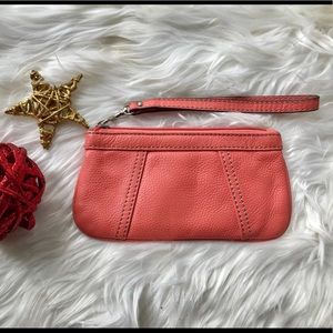 Tignanello Coral Leather Wristlet